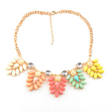 Big Color Stone & Chain with Gold Plated Fashion Necklace/Fashion Jewelry (XJW12031)